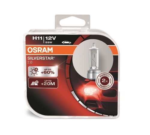 4008321787187 Halogeen OSRAM SILVERSTAR H11 12V 55W +60% DUO