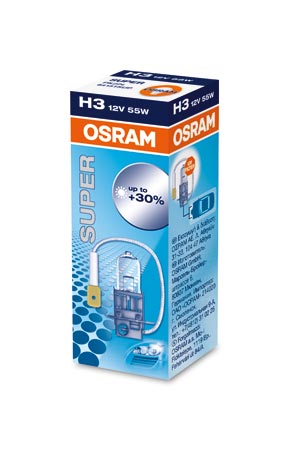 4050300504445 Halogeen OSRAM SUPER 64150SUP PK22s 55W 12V H3