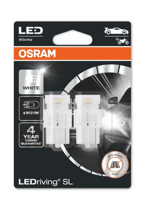 Osram LEDriving® 7505DWP-02B 2W/12V W3x16d ≠ "W21W" valge 6000K