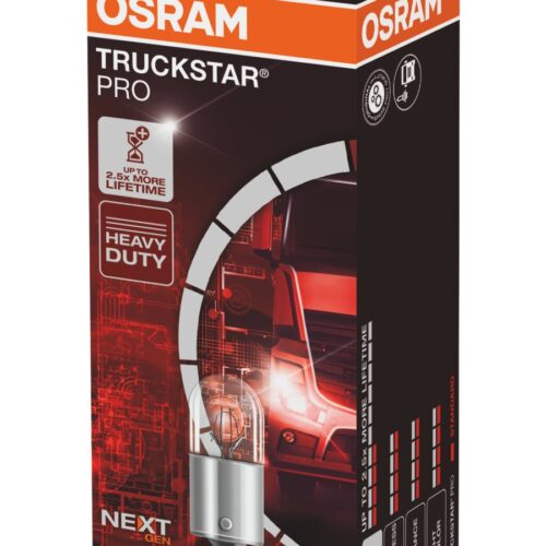 4062172158398 Halogeen OSRAM TRUCKSTAR PRO +100% BA15s 10W 24V R10W