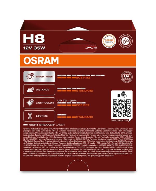 OSRAM ÖÖPURKE LASER 64212NL-2HB H8 PGJ19-1 12V 35W