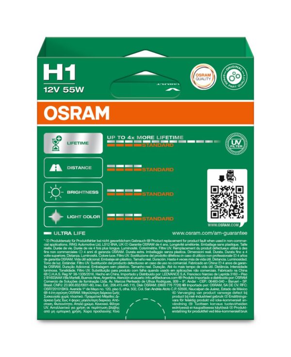 OSRAM ULTRALIFE 64150ULT-2HB H1 P14,5s 12V 55W