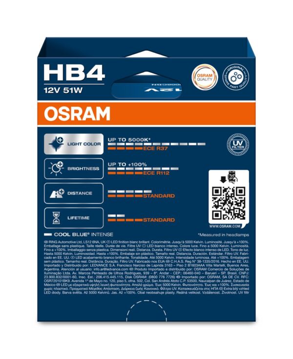 OSRAM COOL BLUE INTENSE 9006CBN-2HB HB4 P22d 12V 51W