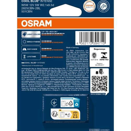 4062172394710_2 OSRAM COOL BLUE INTENSE 2825CBN-2BL W5W W2,1x9,5d 12V 5W
