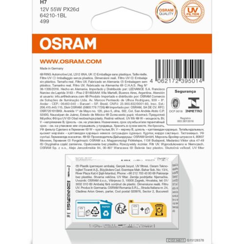 4062172395014_2 OSRAM ORIGINAL 64210-1BL H7 PX26d 12V 55W