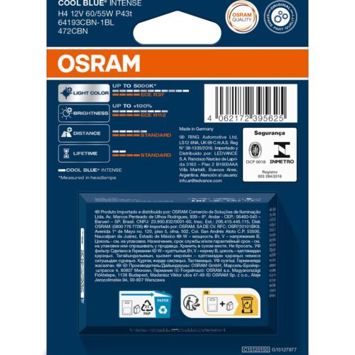 4062172395625_2 OSRAM COOL BLUE INTENSE 64193CBN-1BL H4 P43t 12V 60/55W