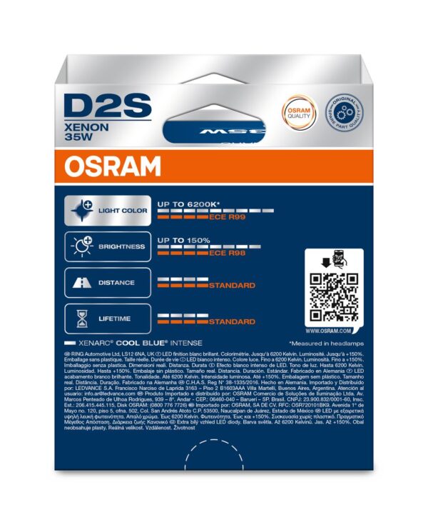 OSRAM COOL BLUE INTENSE 66240CBN-2HB D2S P32d-2 0V 35W