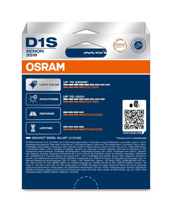 OSRAM COOL BLUE INTENSE 66140CBN-2HB D1S Pk32d-2 0V 35W