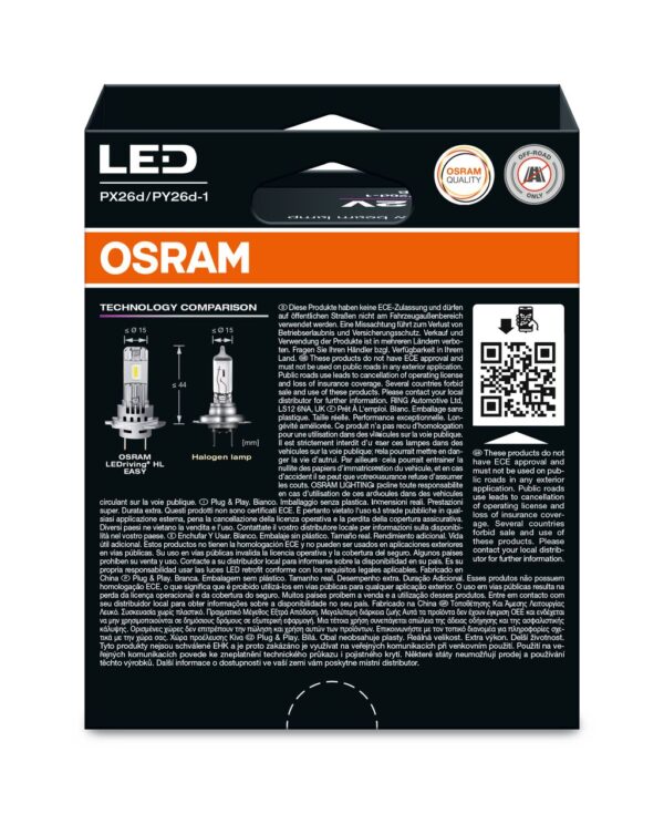 OSRAM LEDriving EASY 64210DWESY-2HB ~H7 PX26d / PY26d-1 12V 16.2WW