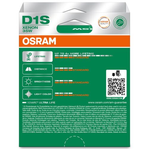 OSRAM ULTRALIFE 66140ULT-2HB D1S Pk32d-2 0V 35W