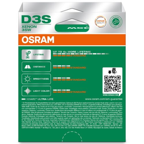 OSRAM ULTRALIFE 66340ULT-2HB D3S Pk32d-5 0V 35W