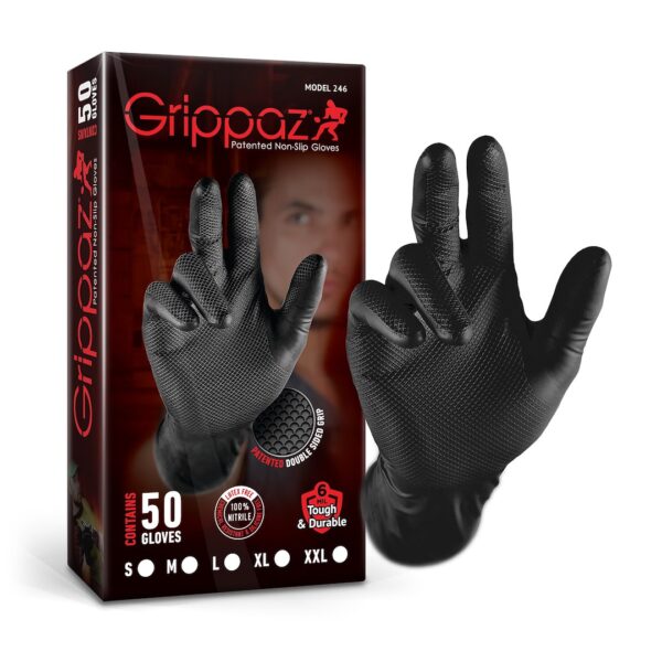 Grippaz Nitrile Fishscale 240mm 6mil 50tk/karp Must Suurus XXL