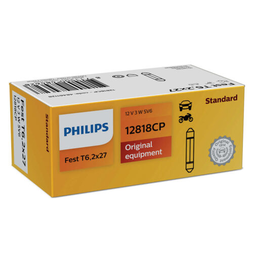 8711500484611 Philips Festoon T6,2x27 12V3W SV6 CP