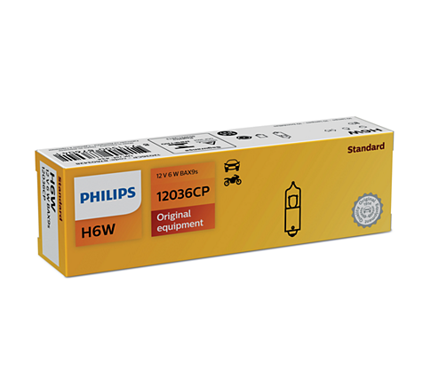 8711500876034 Philips H6W BAX9s 12V 6W CP