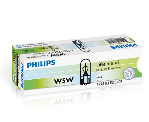 Philips W5W LongLife EcoVision 12V5 W2,1x9,5d CP