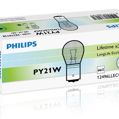 8727900382181 Philips PY21 LongLife EcoVision 12V21W BAU15s CP