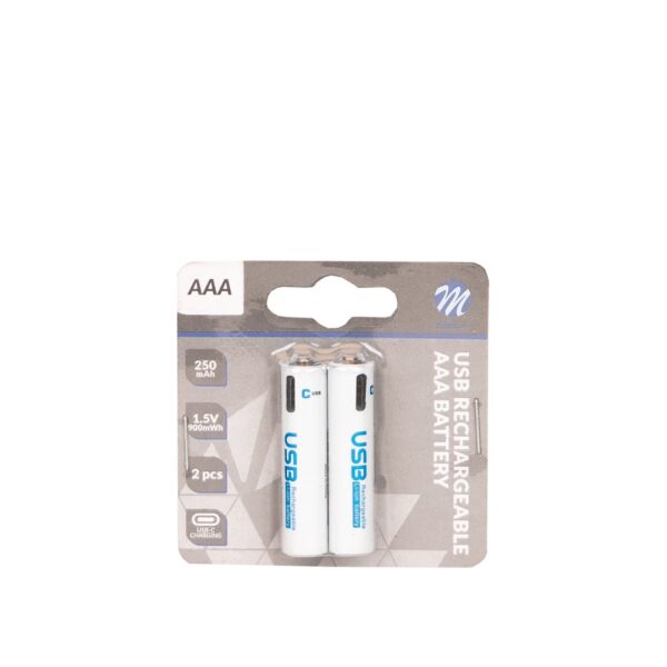 bat001-02b ACCU AAA 250mAh/900mwh USB-C 2tk/blister