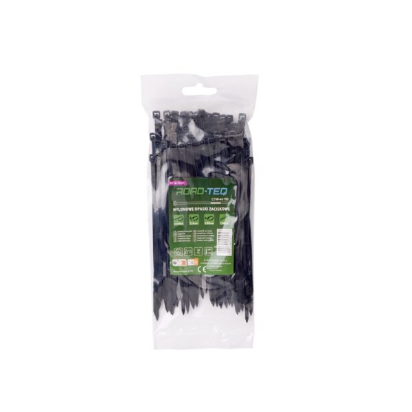 ctb-4x150_01 ROAD-TEQ nailonist juhtmeköidised, suurus: 3,6x150mm, 100 tk, must.