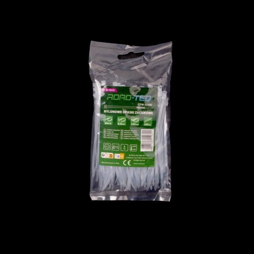 ctw-3x100_01 ROAD-TEQ nailonist juhtmeköidised, suurus: 2,5x100mm, 100 tk, valge.