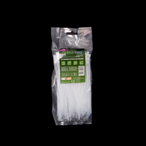 ctw-4x150_01 ROAD-TEQ nailonist juhtmeköidised, suurus: 3,6x150mm, 100 tk, valge.