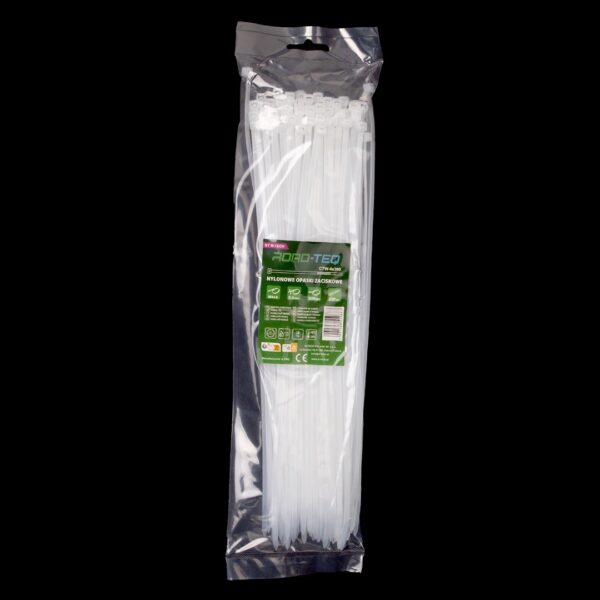 ctw-4x300_01 ROAD-TEQ nailonist juhtmeköidised, suurus: 3,6x300mm, 100 tk, valge.