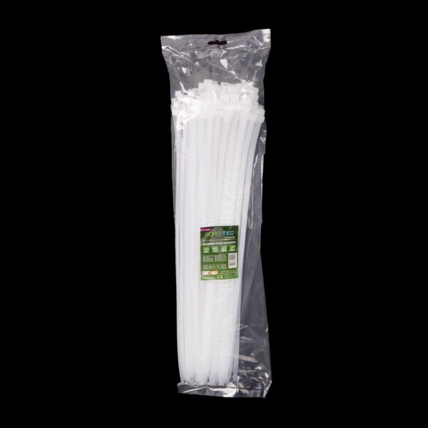 ROAD-TEQ nailonist juhtmeköidised, suurus: 7,6x450mm, 100 tk, valge.