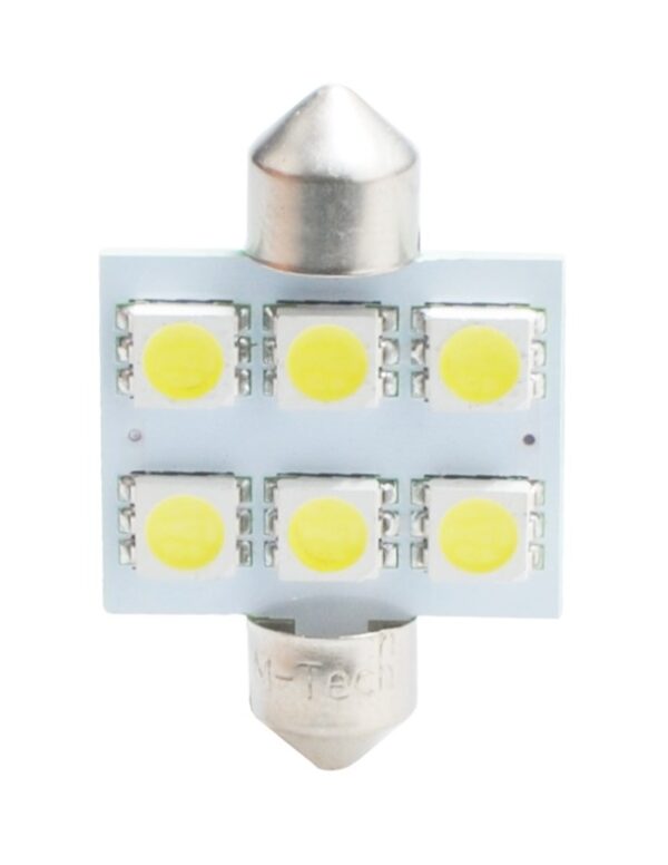 Blister 2x LED L052W - C5W 36mm 6xSMD5050 valge