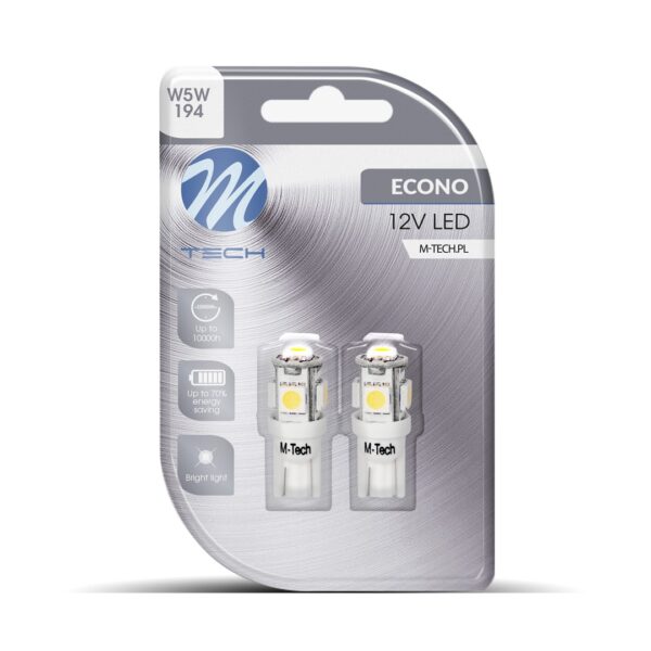 Blister 2x LED L054W - W5W 5xSMD5050 Valge