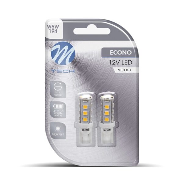 Blister 2x LED L077W - W5W 16xSMD3528 Valge