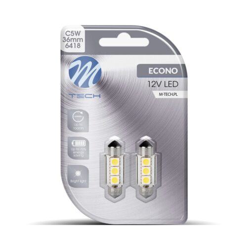 lb310w Blister 2x M-TECH Econo LB310W - C5W 36mm, 3xSMD5050 LED, CANBUS, valge