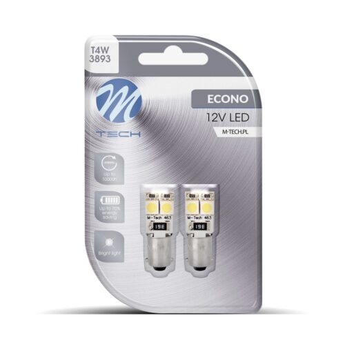 lb314w Blister 2x M-TECH Econo LB314W - BA9s, 4xSMD5050 LED, 12V, CANBUS, valge