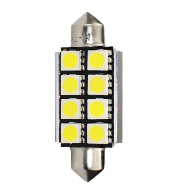 lb327w_2 Blister 2x LED L327W - C5W 41mm 8xSMD5050 Radiaator CANBUS Valge