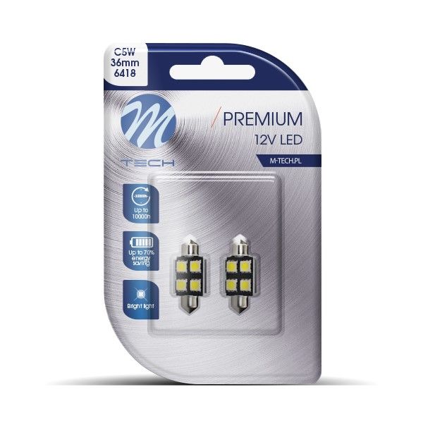 lb328w Blister 2x LED L328W - C5W 36mm 4xSMD5050 RAD. KANBUS Valge