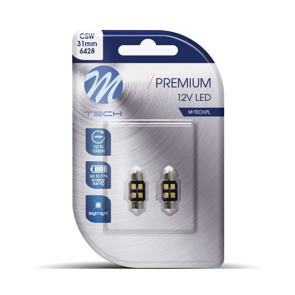 lb345w Blister 2x LED L345W - C5W 31mm 4xSMD2835 CANBUS valge