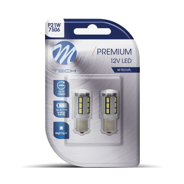 lb355w Blister 2x LED L355W - BA15s 18xSMD5730 CANBUS valge