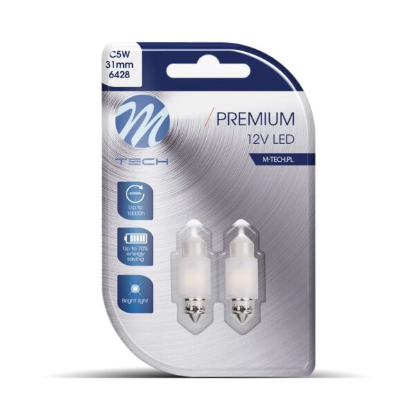 lb360w_01 Dioda M-TECH Premium LB360W - C5W 31mm, 12V 2xSMD2835, CANBUS, valge