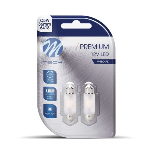 lb361w_01 Dioda M-TECH Premium LB361W - C5W 36mm, 12V 2xSMD2835, CANBUS, valge
