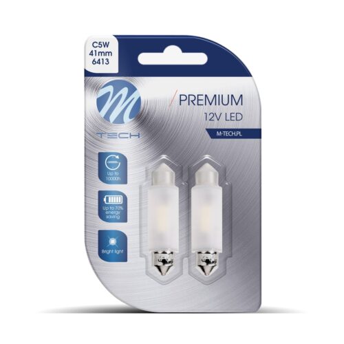 lb363w_01 Dioda M-TECH Premium LB363W - C5W 41mm, 12V 2xSMD2835, CANBUS, valge