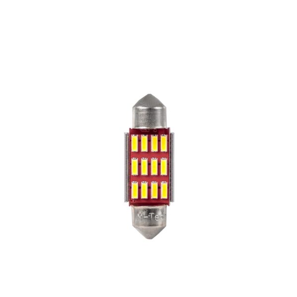 Blister 1x LED L603W - C5W 36mm 10-30V 12xSMD4014 CANBUS Valge