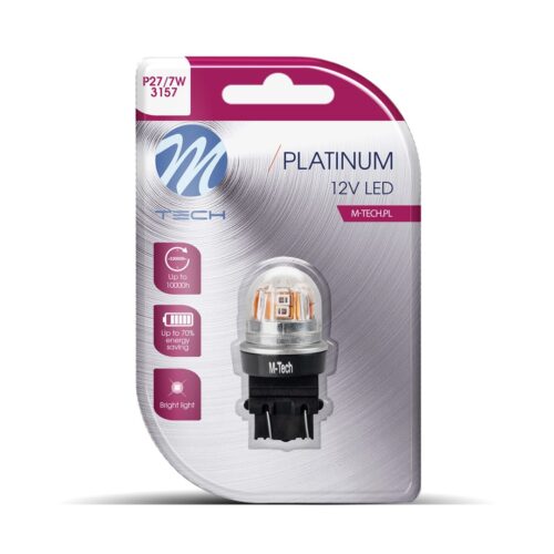 lb831r-01b Blister 1x diood LED M-TECH Platinum P27/7W 15x2835SMD 12-24V CANBUS, punane