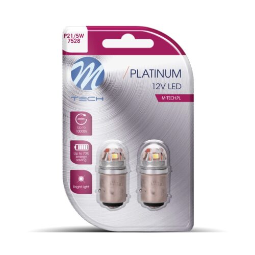 lb838w-02b Blister 1x diood LED M-TECH Platinum BAY15d 5x2835SMD 1W 12-24V CANBUS, valge