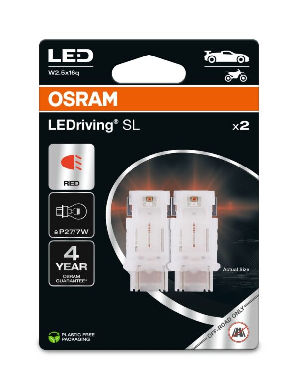 OSRAM LEDrivin SL 3157DRP-2BL ~P27/7W W3x16q 12V 1,4W
