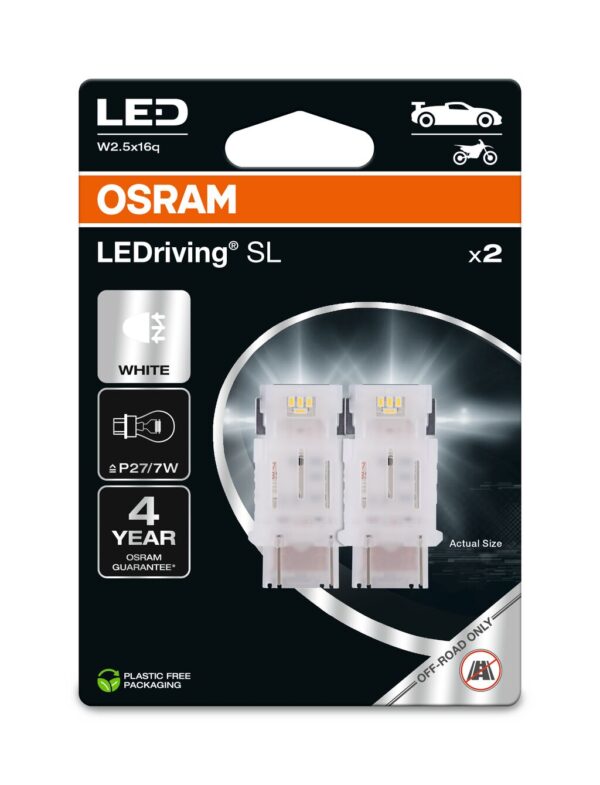 OSRAM LEDrivin SL 3157DWP-2BL ~P27/7W W3x16q 12V 2W