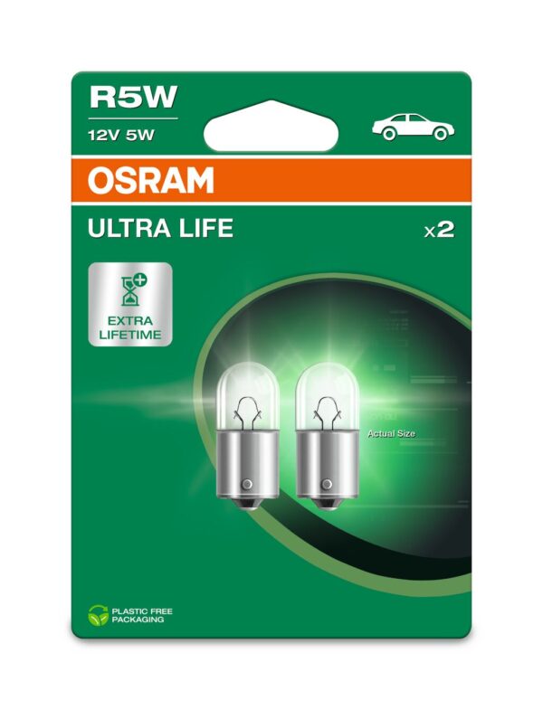 OSRAM ULTRALIFE 5007ULT-2BL R5W BA15s 12V 5W
