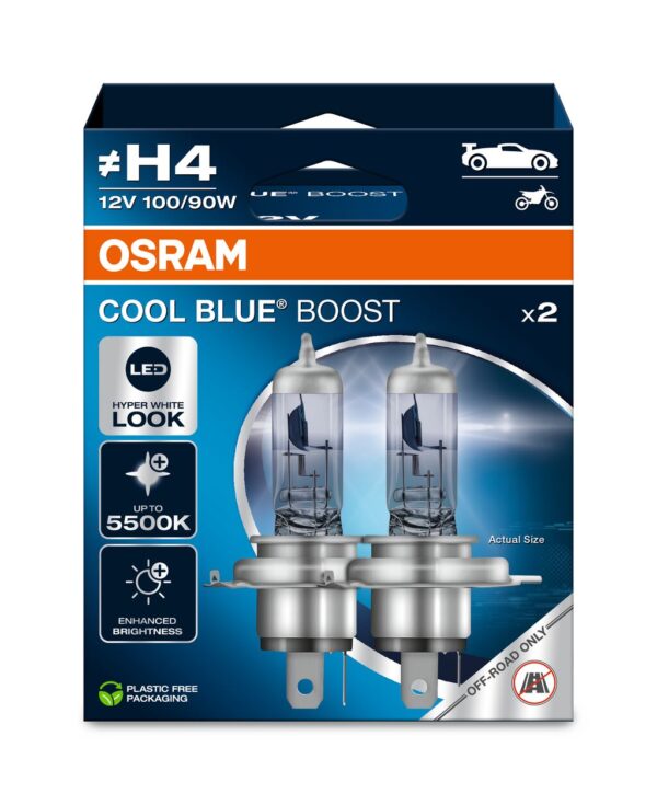 OSRAM COOL BLUE BOOST 62193CBB-2HB ~H4 P43t 12V 100/90W