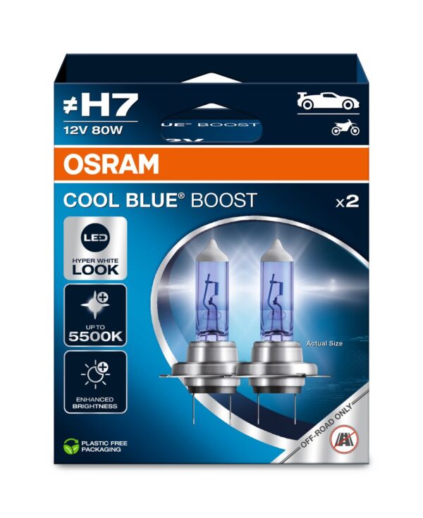 OSRAM COOL BLUE BOOST 62210CBB-2HB ~H7 PX26d 12V 80W