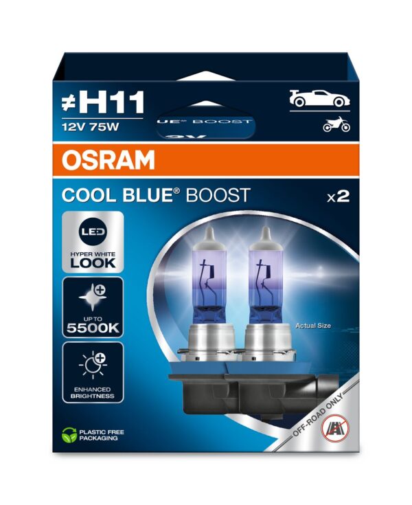 OSRAM COOL BLUE BOOST 62211CBB-2HB ~H11 PGJ19-2 12V 75W