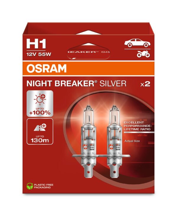 OSRAM ÖÖPURKE SILVER 64150NBS-2HB H1 P14,5s 12V 55W