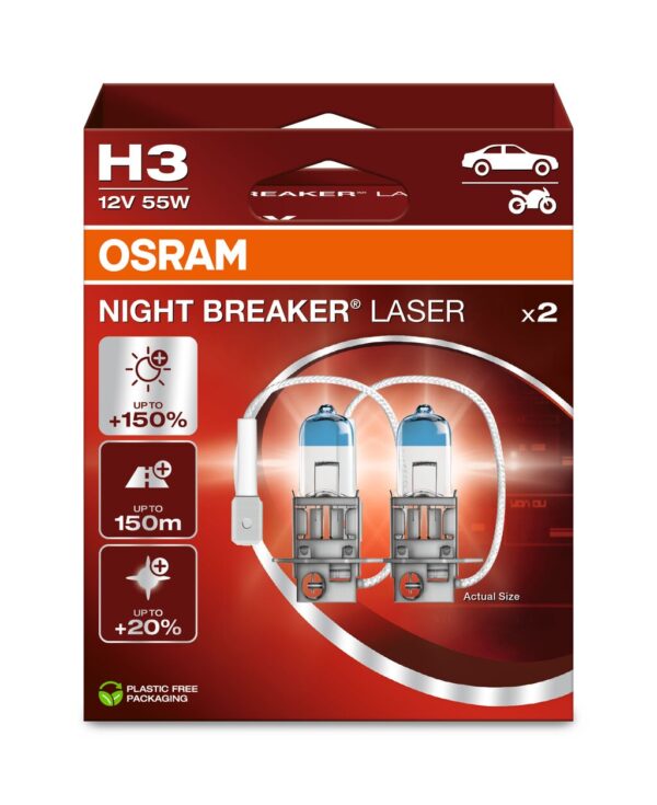 OSRAM NIGHT BREAKER LASER 64151NL-2HB H3 PK22s 12V 55W