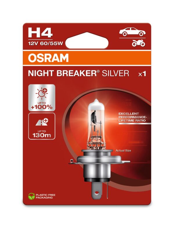 OSRAM ÖÖPURKE SILVER 64193NBS-1BL H4 P43t 12V 60/55W
